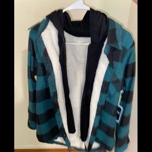 With the boys plaid shacket color-Vivian